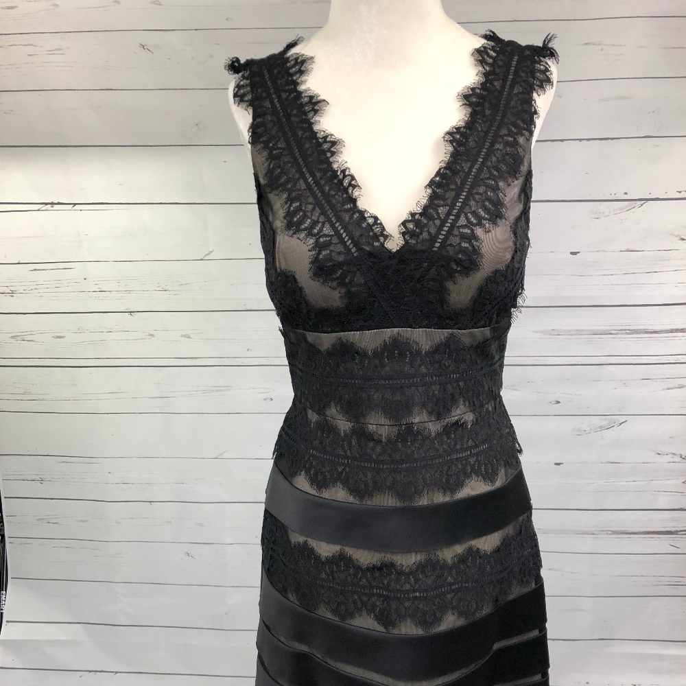 👻 JS Collection Petite Nude black lace dress